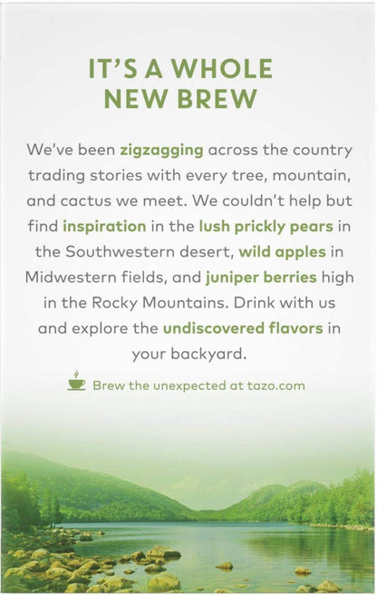 Tazo Foragers Elderberry Blackberry Tea 16 Count & Prickly Pear Cactus Tea 16 Count. Herbal Tea Bags. Caffeine Free. Set