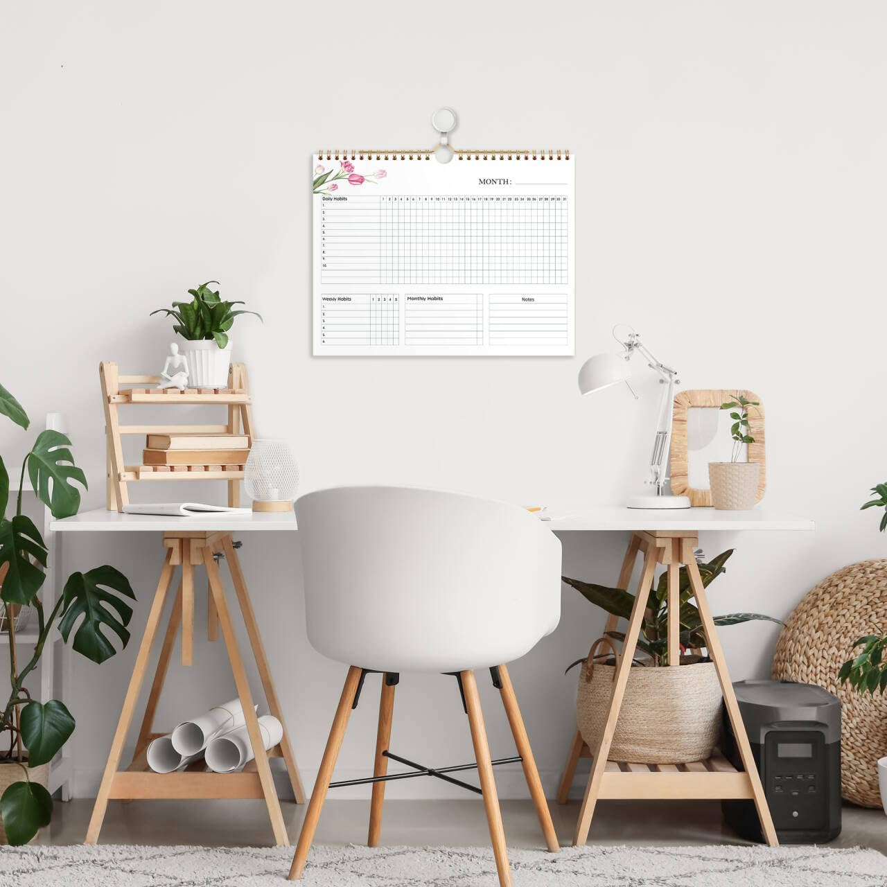 Habit Tracker Calendar - 12 Months Undated Daily Planner, 8"x10"