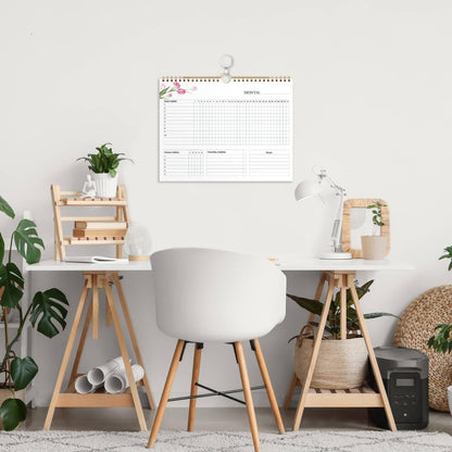 Habit Tracker Calendar - 12 Months Undated Daily Planner, 8"x10"