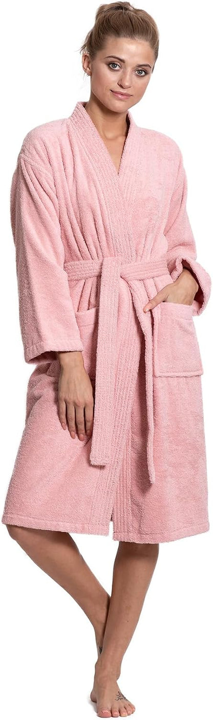 Turkuoise Soft & Absorbent Towel Robe, 100% Cotton Turkish Terry Cloth Kimono Bathrobes for Women