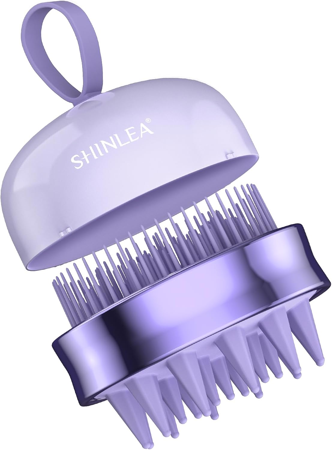 SHINLEA 2 in 1 Scalp Massager Hair Growth,Scalp Scrubber with Soft Silicone Bristles for Dandruff Removal,Shampoo Brush for Exfoliation,Head Massager for Both Wet and Dry Use (Black)