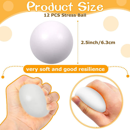 12 Pcs Blue Foam Stress Ball Squeeze Stress Relief Balls for Kids and Adults Hand Exercise Sensory Relief Toys for Anxiety ADHD Autism （Blue）
