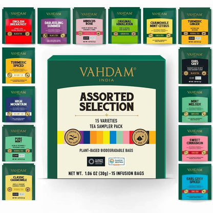VAHDAM, BLUSH - Assorted Tea Gift Set, 3 Premium Teas in Tin Caddy Presentation Box | Loose Leaf Teas | Gift for everyone