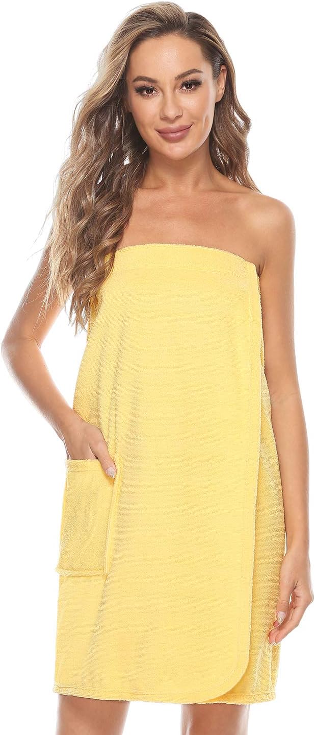 Kniffi Women's Spa Wrap & Hair Towel Body Wrap Adjustable Closure Bathrobe