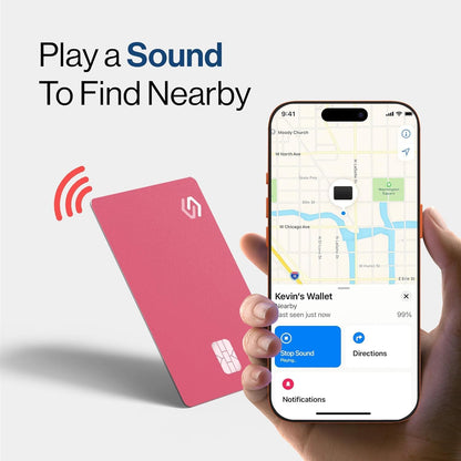 SPOTMINDERS Apple MFi Certified Wallet Tracker PRO Works with Apple Find My IP68 Rechargeable Tracking Card for Wallet Luggage Passport 0.07in Slim Credit Card Design Item Finder