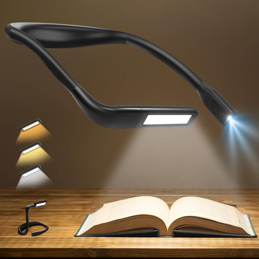Reading Light, Rechargeable Neck Light, Stepless Dimming Book Light