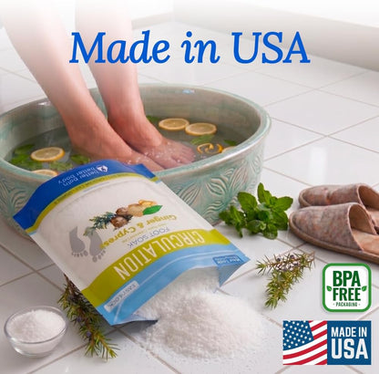 Circulation Foot Soak 32 oz with Ginger and Cypress Pure Essential Oils