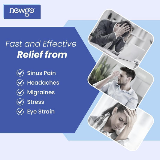 NEWGO Face Heating Pad Sinus Relief Mask, Moist Heat Face Mask Microwavable, Warm Compress for Sinus Pressure Relief, Migraine, Tension Headache Relief - Purple
