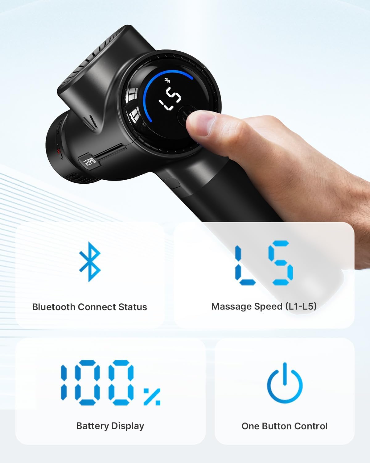 RENPHO Active+ Massage Gun, App-Controlled Guided Courses, Bluetooth