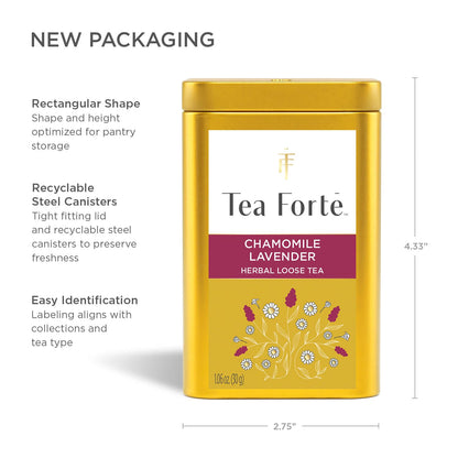 Tea Forte Chamomile Lavender Loose Leaf Tea Canister