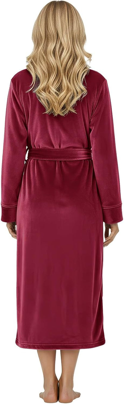 Premium Ultra Soft Robes for Women Plush Fleece Long Bathrobe