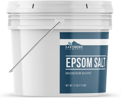 Earthborn Elements Epsom Salt (1 Gallon), Resealable Bucket, Magnesium Sulfate Soaking Solution, All-Natural