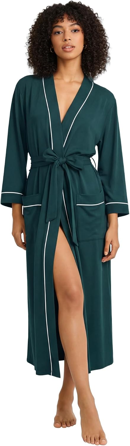 HEARTNICE Womens Cotton Robe, Soft Lightweight Long Knit Bathrobe