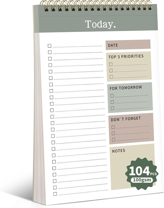 104 Pgs To Do List Notepad, 52 Undated Sheets Duplex-printed