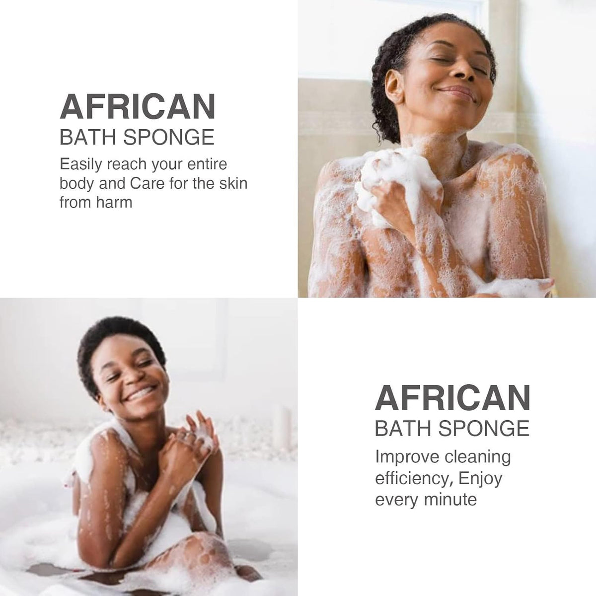 UJFQBH 3 Pack African Net Sponge, African Exfoliating Net Bath Sponge Long Net Bath Sponge Exfoliating Shower Body Scrubber Back Scrubber Skin Smoother,Great for Daily Use (Pink,Yellow,Purple) - Colors B