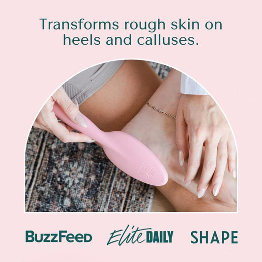 Bare August Glass Foot File Callus Remover- Heel Scraper & in Shower Foot Scrubber Dead Skin Remover - Pedicure Foot Buffer for Soft Feet