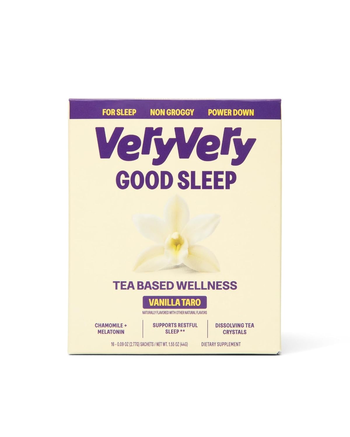 VeryVery Good Tea Sleep Mix, Vanilla Taro, Melatonin, 10 Packets
