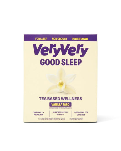 VeryVery Good Tea Sleep Mix, Vanilla Taro, Melatonin, 10 Packets