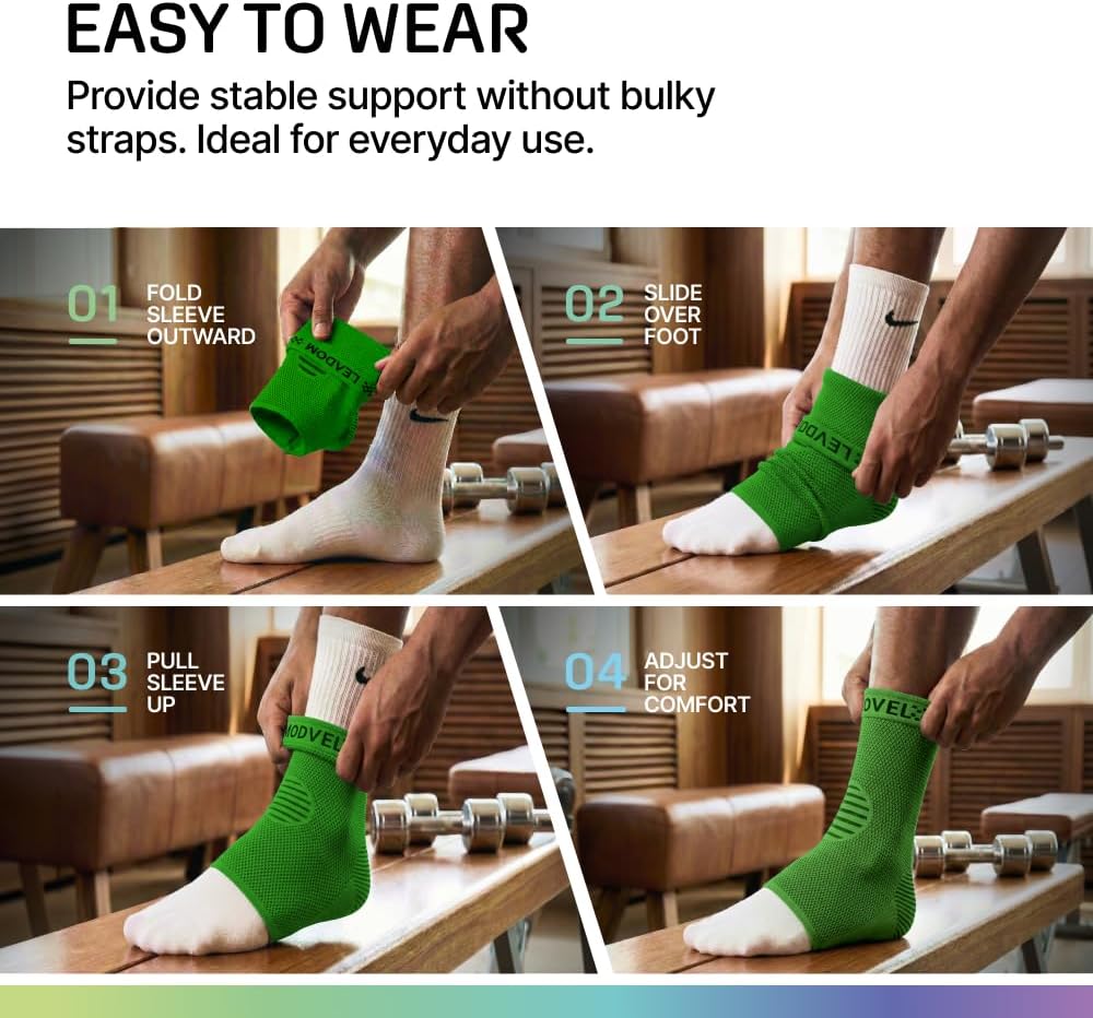 Modvel Foot & Ankle Brace Socks for Sprained Ankle Compression Sleeve - Foot Support for Women & Men - Tendonitis & Arthritis Ankle Brace Sports Running, Torn Ligaments & Women Stabilizing Ankle Wrap