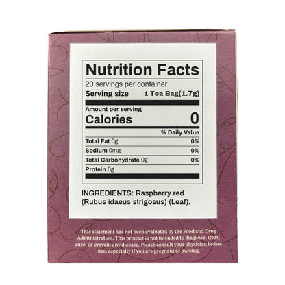 Positively Botanicals, Organic Raspberry Leaf Herbal Tea Bags, 20 Count