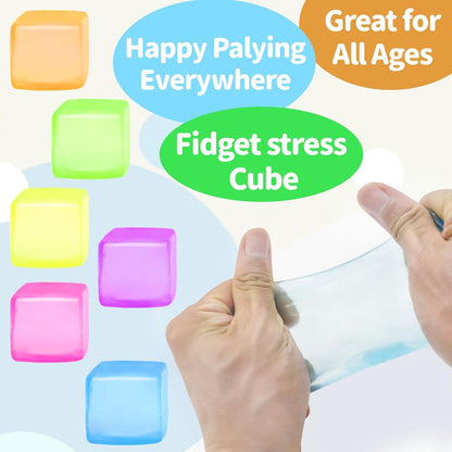 6 Pack Stress Cube Squishy Stress Balls for Adults Kids,Sensory Fidget Toys