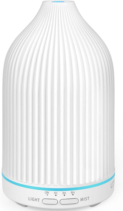 URPOWER 150ML Essential Oil Diffusers for Home, Ultrasonic Aromatherapy Diffuser with 7 Color Changing Lights, Timer & Auto Shut-Off, Scent Diffuser for Bedroom, Office, Yoga