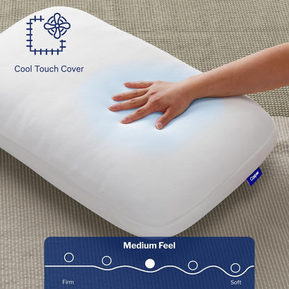 Casper Sleep Essential Cooling Foam Pillow, Standard Size – Firm Memory Foam with Cooling Cover, Supports Side Sleepers, Breathable & Pressure-Relieving