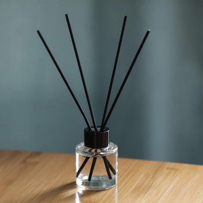 4PCS Fragrance Glass Diffuser Bottles, Refillable Diffuser Bottles with 20pcs Reeds Sticks & Black Caps & Funnel, Diffuser Jars for Home Oil Fragrance Decoration Girl Women Gift (100ML)