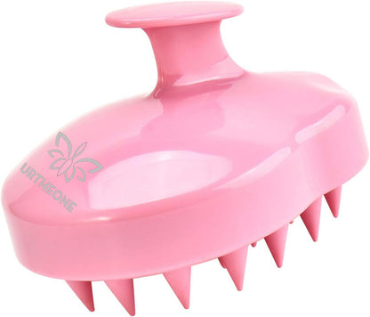 URTHEONE Soft Silicone Hair Scalp Massager Shampoo Brush for Wet Dry Oily Curly Straight Thick Thin Rough Long Short Natural Men Women Kids Pets Hair Care Tools（Pink
