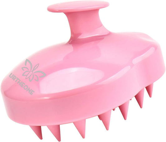 URTHEONE Soft Silicone Hair Scalp Massager Shampoo Brush for Wet Dry Oily Curly Straight Thick Thin Rough Long Short Natural Men Women Kids Pets Hair Care Tools（Pink