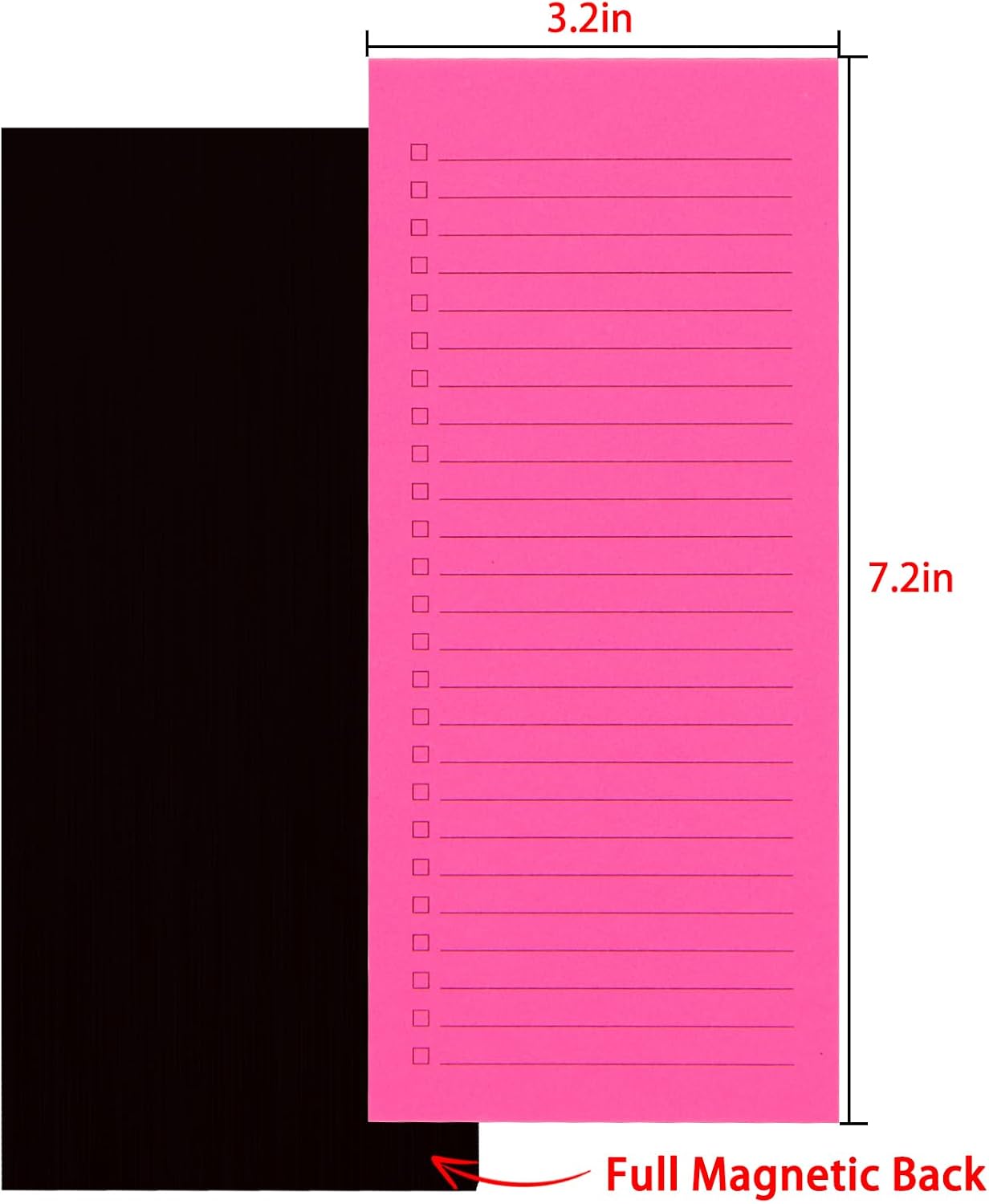 6 Pack Magnetic Notepads, Notepads Grocery List Magnet Pad for Fridge,Full Magnet Back Design Notepad for Grocery Lists, Shopping Lists, to-Do Lists(240 Sheets)