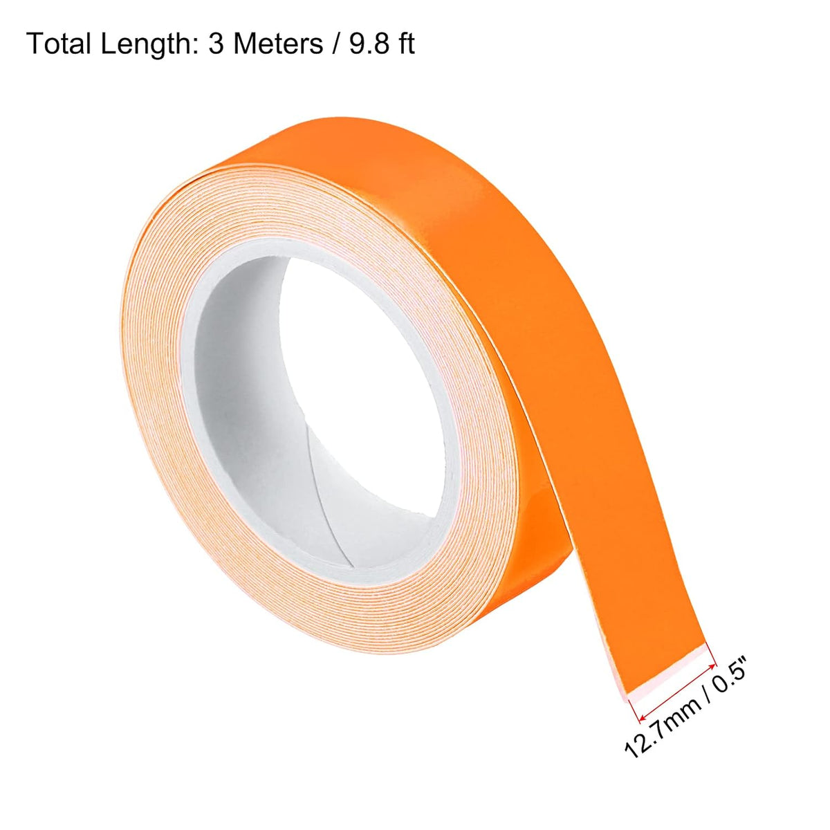 MECCANIXITY Glow in The Dark Tape 9.8 Ft x 0.5 Inch Luminous Fluorescent Tape for Night Outdoors Indoors Decorations Signs, Orange Pack of 2