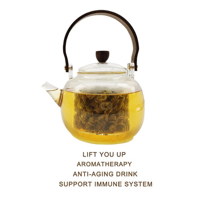 CAMEL Jasmine Green Tea - Loose Leaf Dragon Pearls, 4 oz, Natural Jasmine Aroma, Mellow Taste, Detox, Gluten Free, Vegan