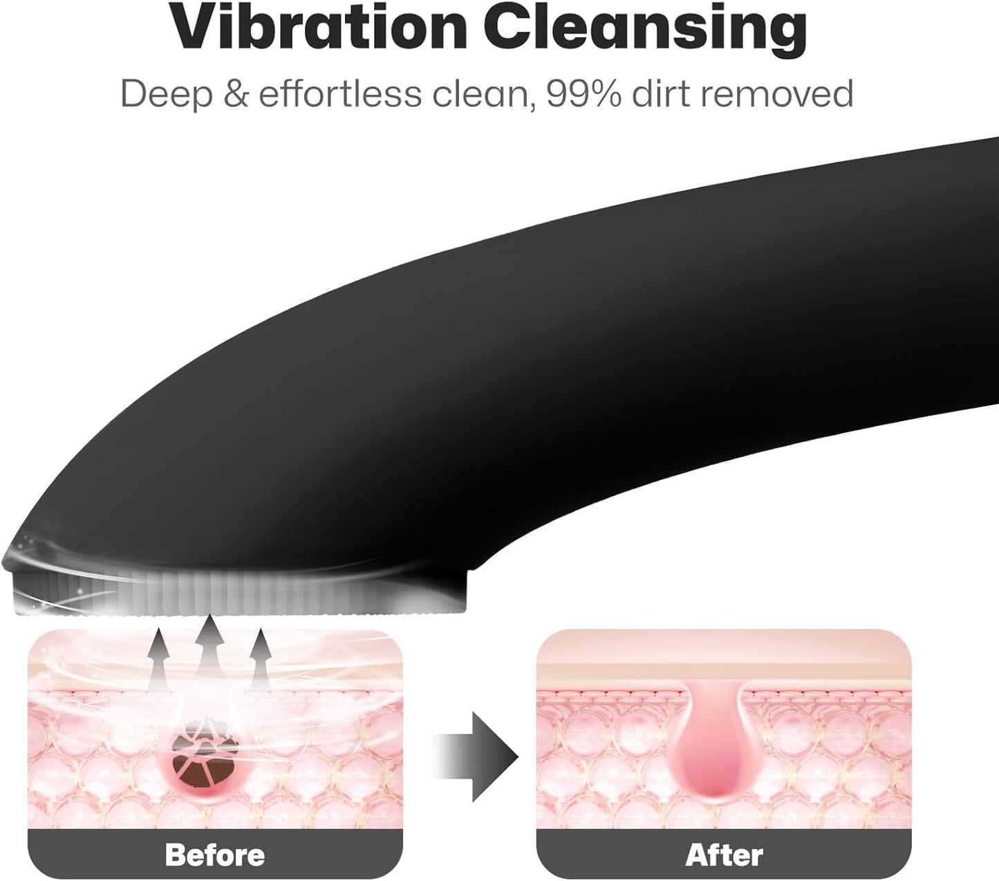 PRITECH Facial Cleansing Brush, Rechargeable Silicone Face Scrubber with Heat Massage End, Vibrating Exfoliator Scrubber for Deep Cleaning, Waterproof Face Brush for Women and Men (Pink)