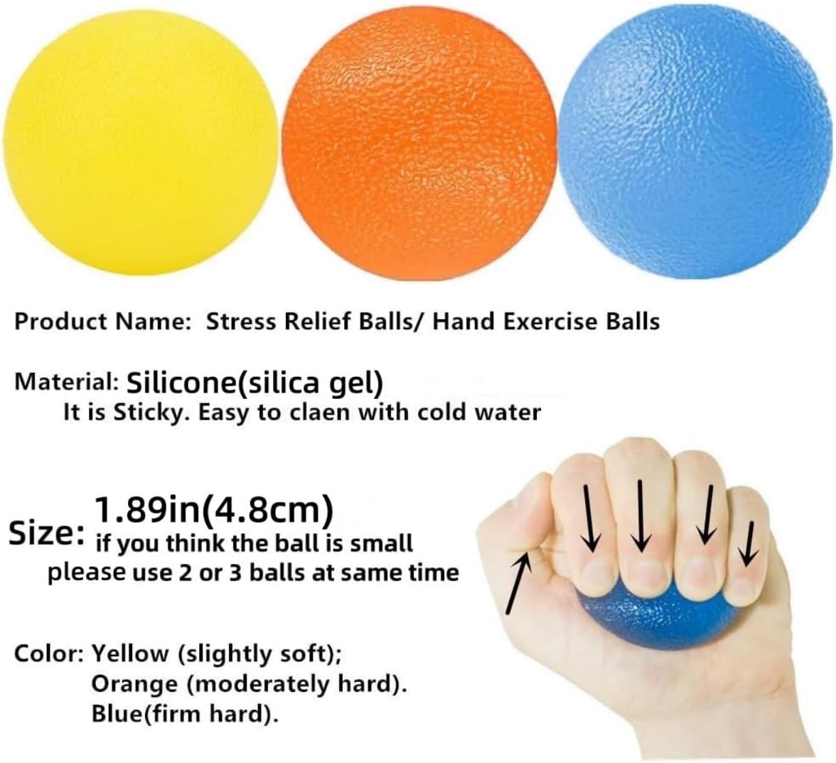 Hand Exercise Balls, Stress Balls, Squeeze Balls for Hand Therapy