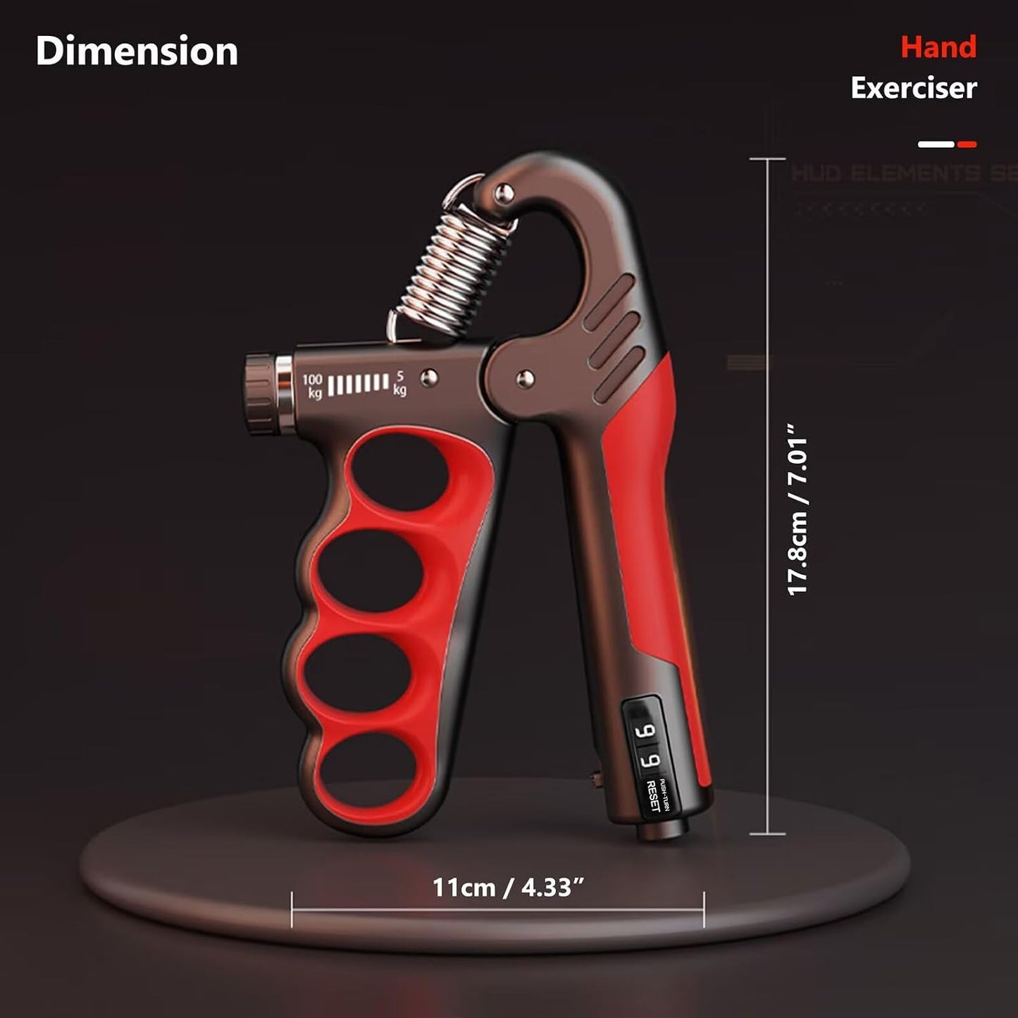 Grip Strength Trainer Forearm Strengthener, 11-220 lbs Adjustable Resistance, Automatic Counting, Ergonomic Design, Ideal Device for Grip Strengthening, Arthritis Relief, Hand Physical Therapy & Rehab