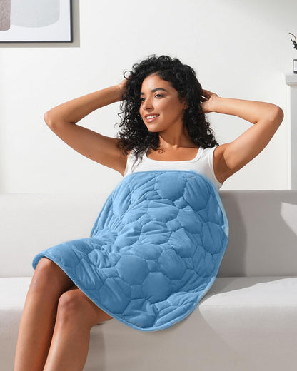 Kivik Weighted Lap Blanket, 7 lbs Weighted Lap Pad for Adults, Small Travel Weighted Blanket for Relaxation, Portable & Breathable, Grey, 24"x29"
