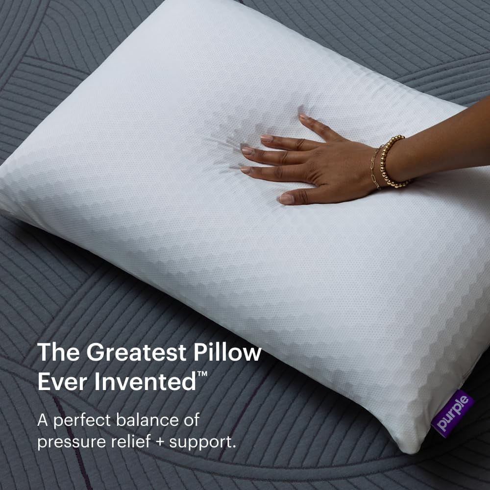 Purple Harmony Pillow - Medium Loft, Standard Size - Cooling Gel Neck and Side Sleeper Pillow, Weightless Medium Feel, GelFlex Grid and Talalay Latex Foam for Pressure-Relieving Support