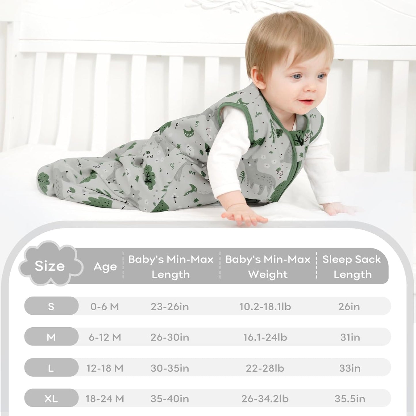 Yoofoss Baby Sleep Sack Baby Wearable Blanket 100% Cotton 2-Way Zipper Toddler Sleeping Sack