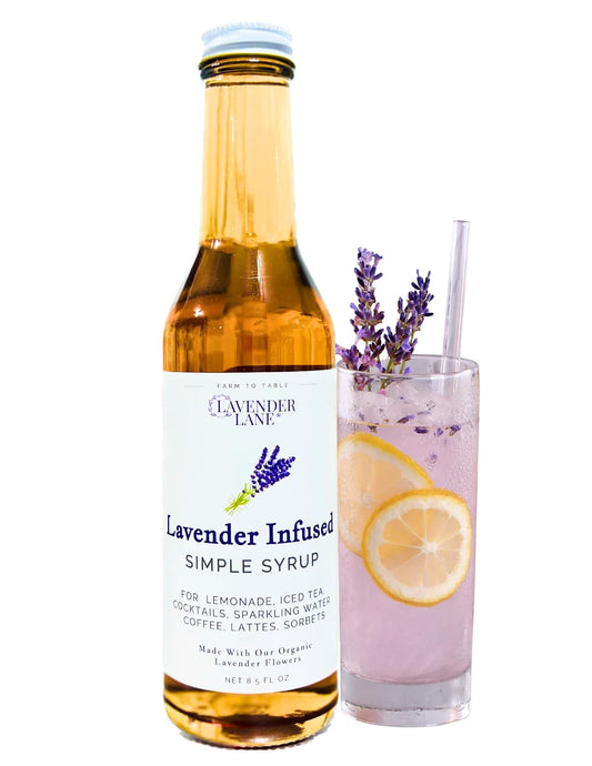 Lavender Lane Lavender Syrup, 9 oz - USA Lavender Farm, Organic Lavender, Small Batch, For Coffee, Tea, Cocktails, Cooking