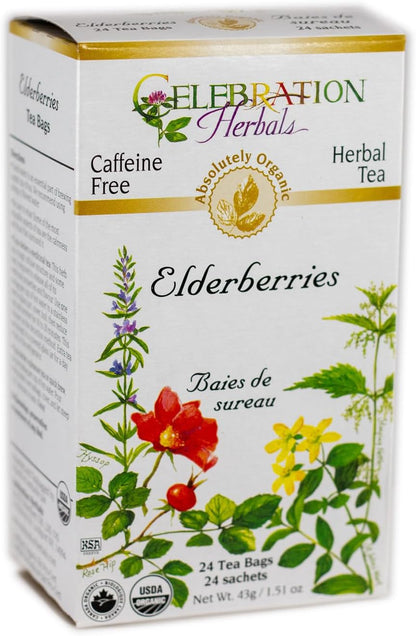 Celebration Herbals Organic Elderberries Tea Bags 24 Count