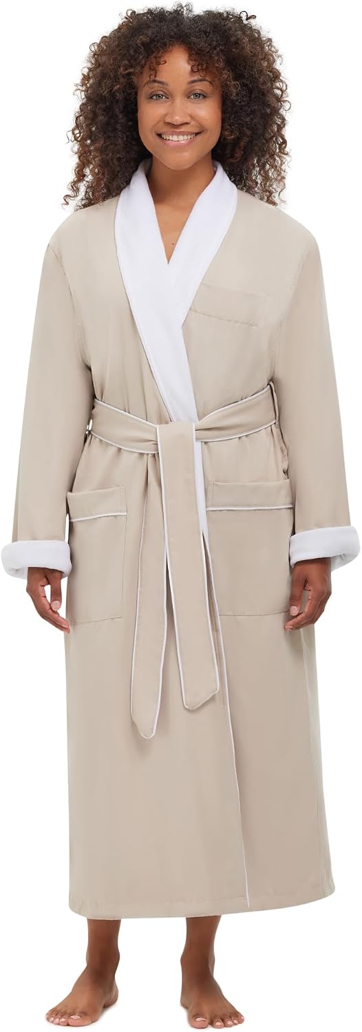 MONARCH Unisex Terry Lined Microfiber Hotel Robe