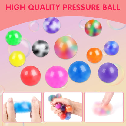 VISCOO 24 Pack Stress Balls for Adults, Squeeze Balls for Anxiety Relief, Soft Palm-Sized Pressure Balls, Durable Relaxation Set