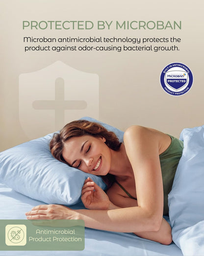 FAUNNA 100% Cotton Pillow Protectors, Bed Bug Proof, Hypoallergenic, Featuring Antimicrobial Product Protection for Enhanced Freshness, Premium Breathable Zippered Protectors(Standard Size, 4 Pack)