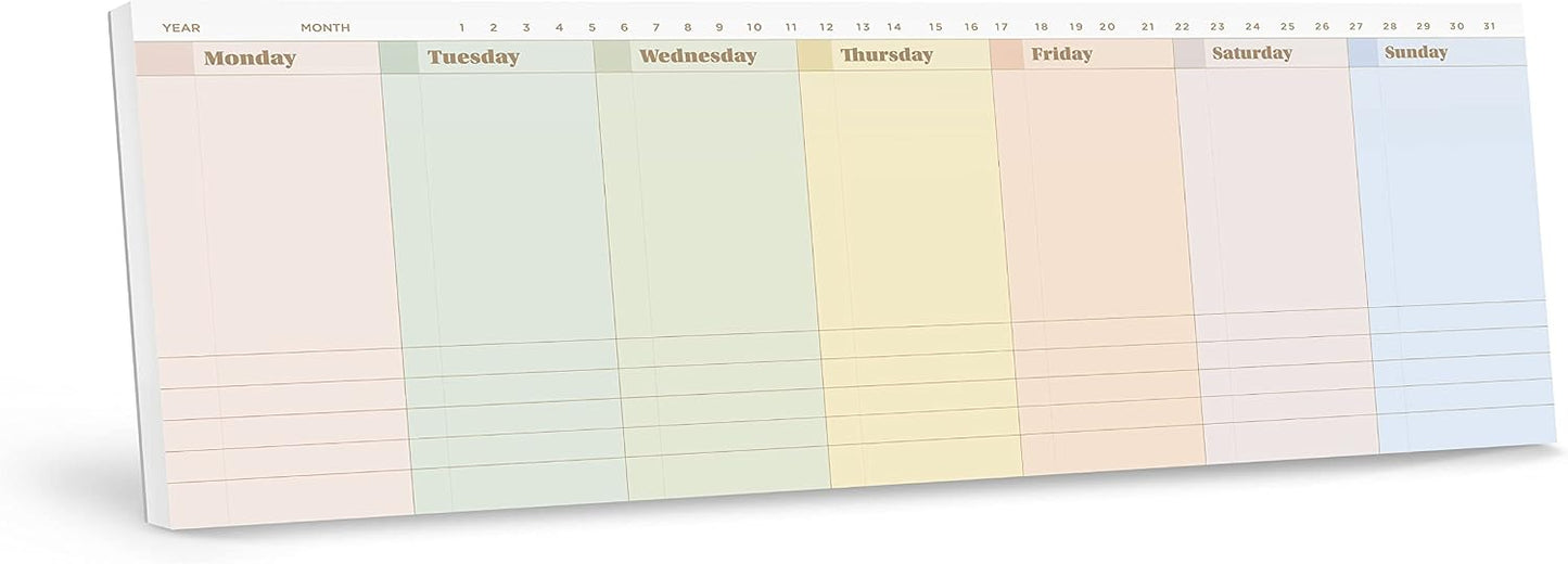 Oriday Weekly Calendar Planner Notepad Tear Off Pad (Rainbow) - Daily, Weekly Planning pads