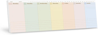 Oriday Weekly Calendar Planner Notepad Tear Off Pad (Rainbow) - Daily, Weekly Planning pads