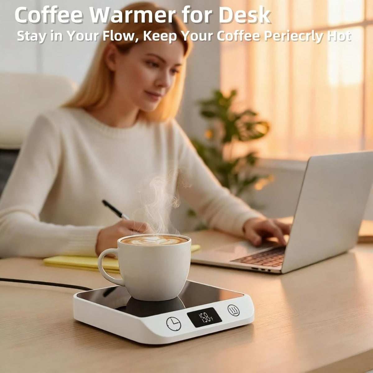 Coffee Mug Warmer & Candle Warmer 2-in-1, Electric Cup Warmer for Desk
