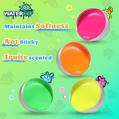WATERELF Galaxy Putty Slime for Kids - Children's Day Gift, Fidget Sensory Artistic Therapy Putty Toys for Boys Girls Adults, Stress Relief Non-Sticky, 3.11 Inch 3.2 Oz – Golden/Red