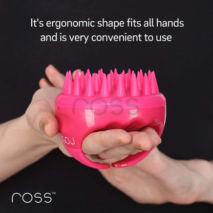 Ross Hair Scalp Massager Shampoo Brush with Soft Silicone Bristles for Anti Dandruff, Exfoliating with Scalp Care Manual Head Massager, 1 Count (Pack of 1) (Style 1, Black)