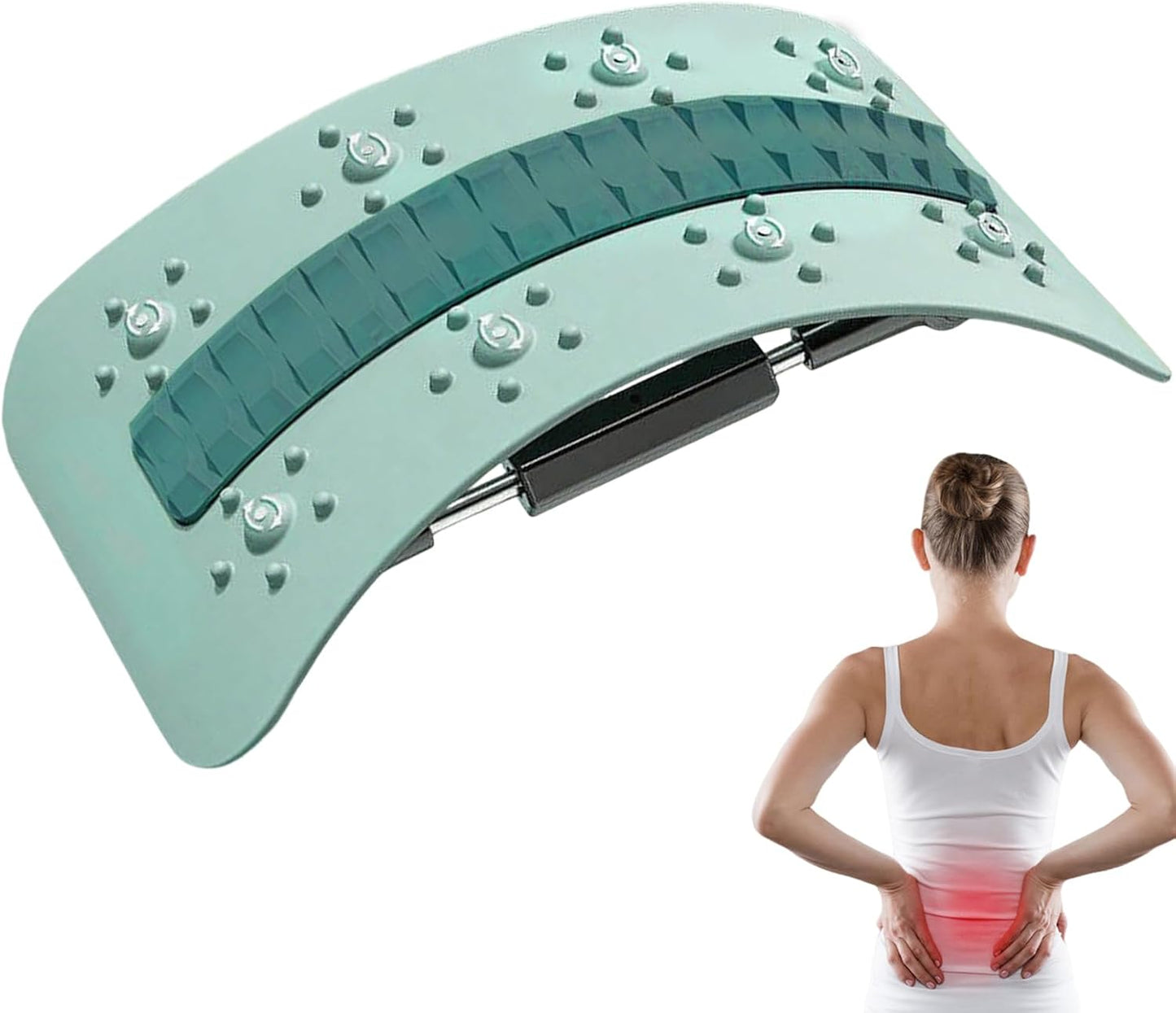 Back Stretcher Device, Multi-Level Back Support Adjustable, Spinal Board Massager with Curved Design, Stretching Equipment Tool Relieves Tension, for Daily Stretching and Relaxation